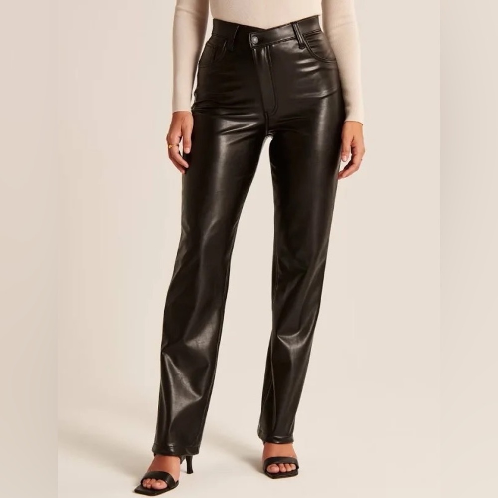 Abercrombie criss cross leather pants